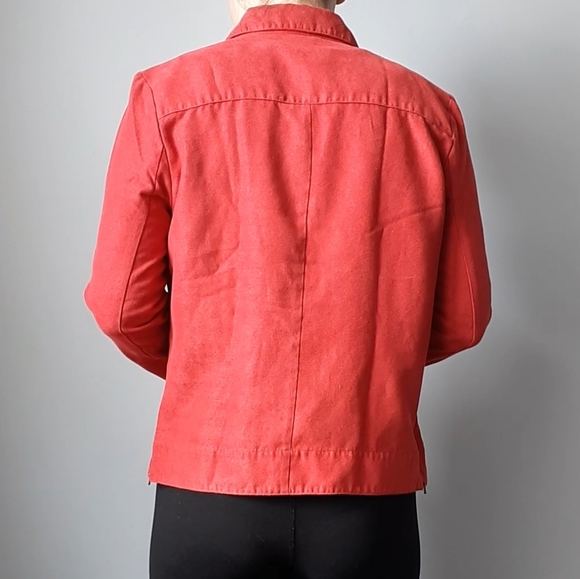 Red Suede Button-up Shirt - Picture 7 of 11